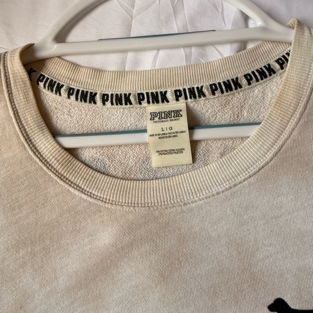 Victoria's Secret Pink Cream Long Sleeve Shirt Size Large - Picture 5 of 5